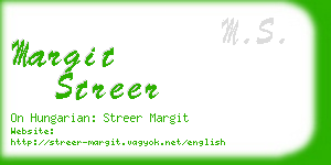 margit streer business card